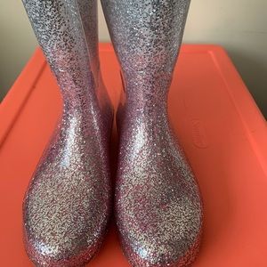 Pink Glitter Rainboots